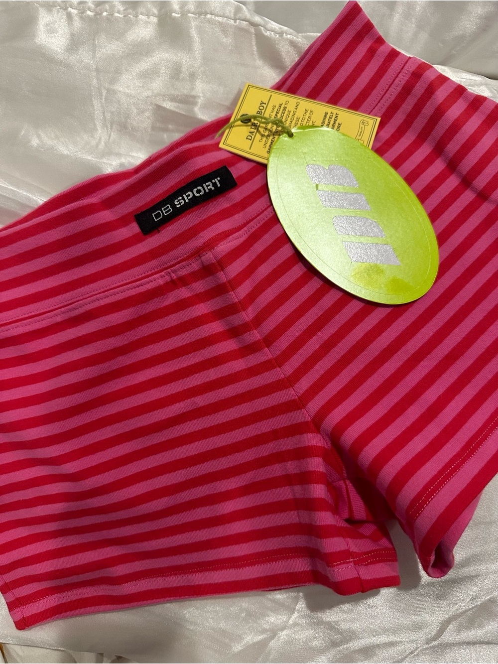 SOLD OUT Dairy Boy Sport Pink Picnic Stripe Mini Short Size S NWT